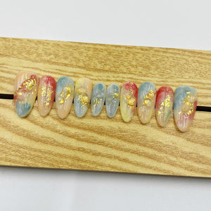 Handmade Press on Nails Medium Almond Being Lost