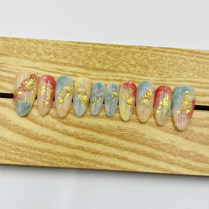 Handmade Press on Nails Medium Almond Being Lost