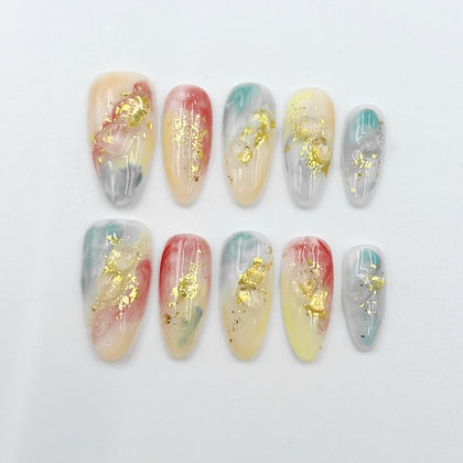 Handmade Press on Nails Medium Almond Being Lost
