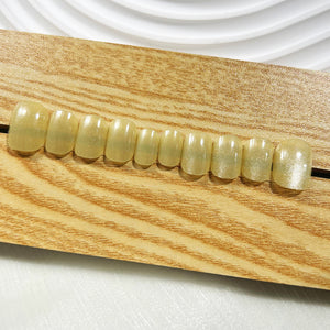 Handmade Press on Nails Short Squoval Cateye Olive Green