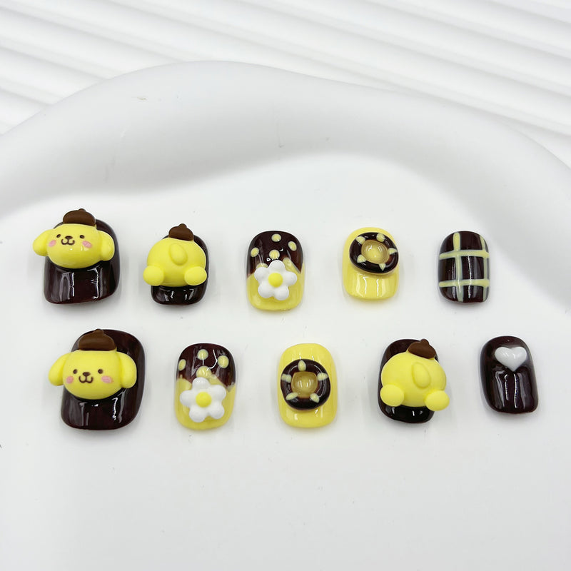 Handmade Press on Nails Dog YH161073