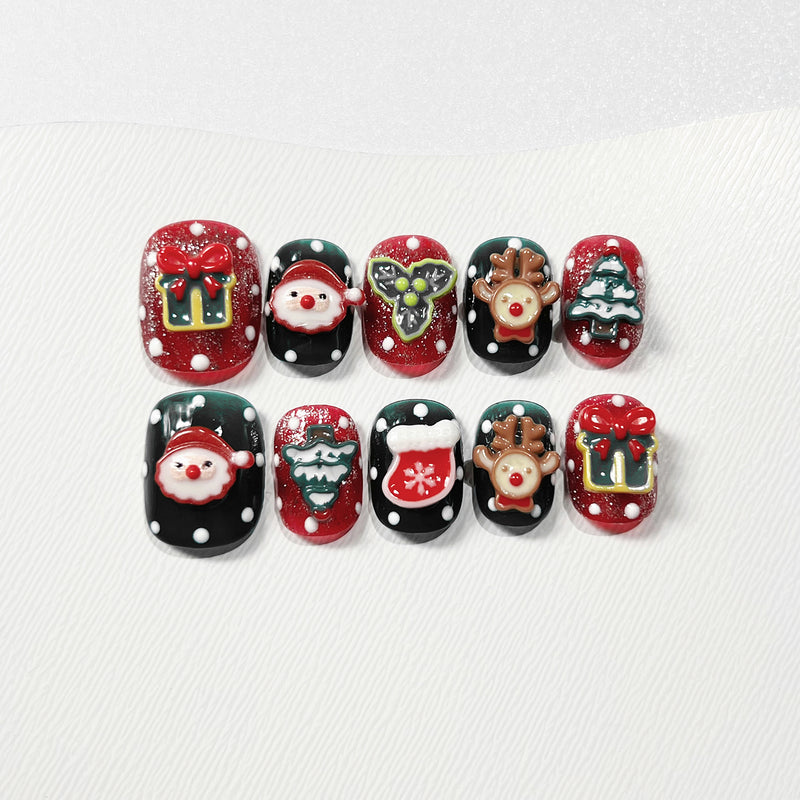 Handmade Press on Nails Short Squoval  Gift