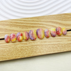 Handmade Press on Nails Short Oval Sunset