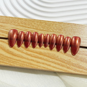 Handmade Press on Nails Medium Almond Sparkle Rosy