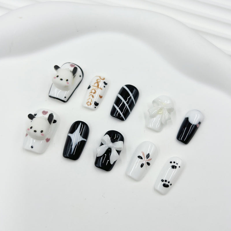 Handmade Press on Nails Dog YH1656