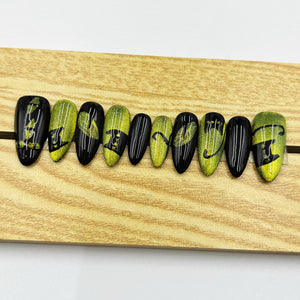 Handmade Press on Nails Medium Almond Chic Cat